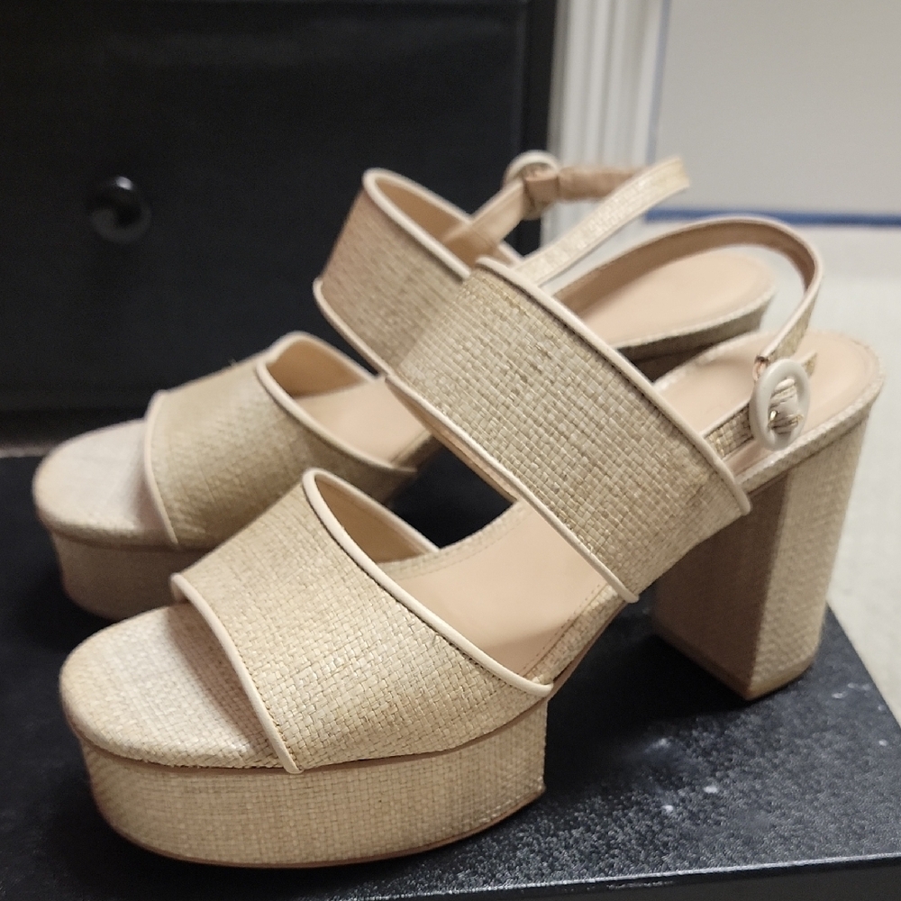 Cult Gaia Raffia Platform Sandals Sz 39 (Size 9)